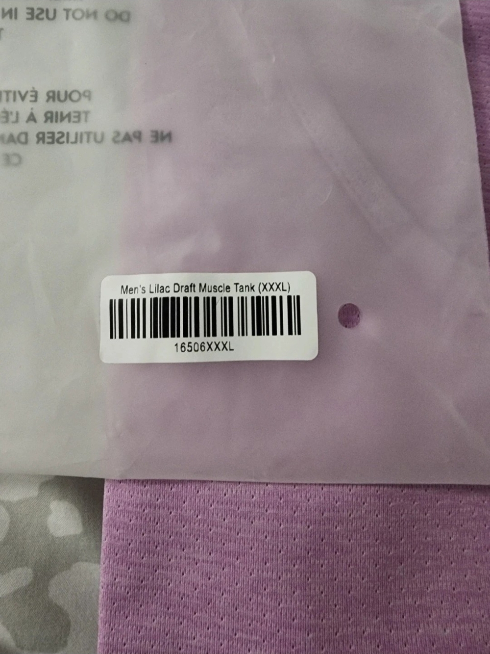 Zyia Active Men's Lilac Draft Muscle Tank Purple XXXL - Picture 2 of 4